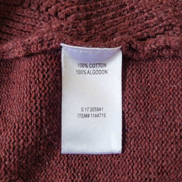 Weatherproof Vintage Men's Burgundy Cable-Knit Quarter-Zip Sweater - Picture 8 of 9